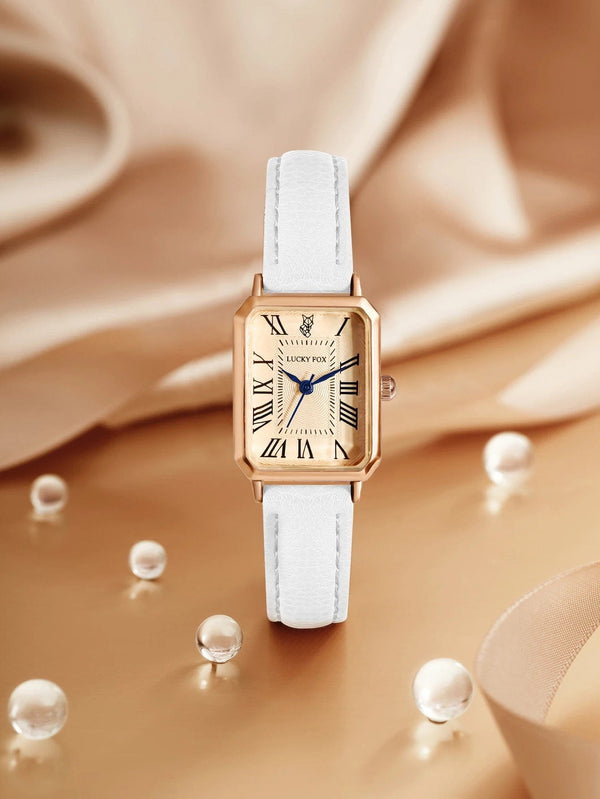 Planet Gates BROWN Fashion Retro Digital Dial Casual Watches Square Leather Strap Fashionable Clock Quartz Wristwatch for Women Gift