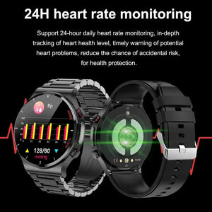 Planet Gates Brown leather 2024 New Laser Treatment Three High Smart Watch Men ECG PPG Heart Rate Blood Sugar Health Tracker Smart Watches For Huawei IOS