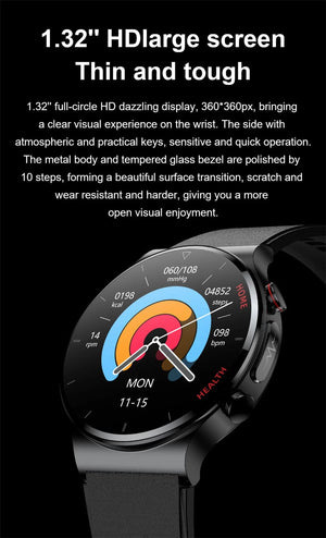 Planet Gates Brown leather 2024 New Laser Treatment Three High Smart Watch Men ECG PPG Heart Rate Blood Sugar Health Tracker Smart Watches For Huawei IOS
