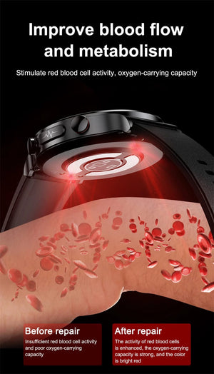 Planet Gates Brown leather 2024 New Laser Treatment Three High Smart Watch Men ECG PPG Heart Rate Blood Sugar Health Tracker Smart Watches For Huawei IOS