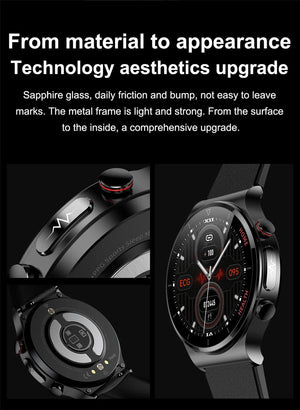 Planet Gates Brown leather 2024 New Laser Treatment Three High Smart Watch Men ECG PPG Heart Rate Blood Sugar Health Tracker Smart Watches For Huawei IOS