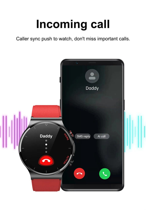 Planet Gates Brown leather 2024 New Laser Treatment Three High Smart Watch Men ECG PPG Heart Rate Blood Sugar Health Tracker Smart Watches For Huawei IOS