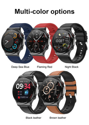 Planet Gates Brown leather 2024 New Laser Treatment Three High Smart Watch Men ECG PPG Heart Rate Blood Sugar Health Tracker Smart Watches For Huawei IOS