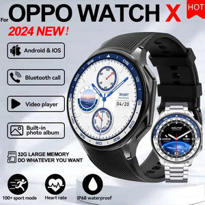Planet Gates Brown Leather / 32GB OPPO WATCH X For OPPO Watch X Smart Watch 32Gb Memory Music Video Bluetooth Call IP68 Waterproof AMOLED Smartwatch For TWS Earphones 2024 New