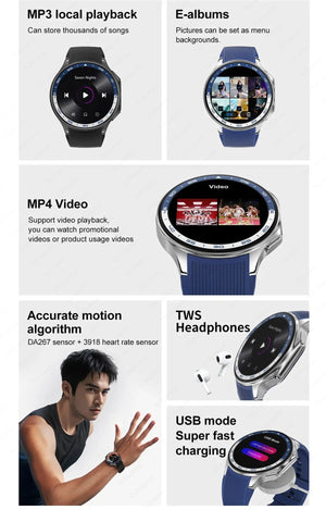 Planet Gates Brown Leather / 32GB OPPO WATCH X For OPPO Watch X Smart Watch 32Gb Memory Music Video Bluetooth Call IP68 Waterproof AMOLED Smartwatch For TWS Earphones 2024 New