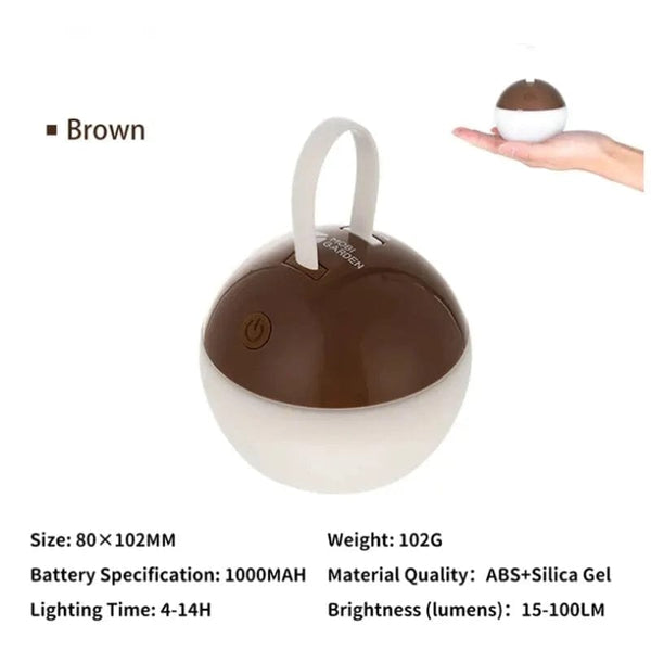 Planet Gates BROWN MOBI GARDEN Camping Ran Camp Lighting LED Lantern Rechargeable Portable