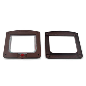 Planet Gates Brown Pet Dogs Cats Door New Safe Lockable Magnetic Screen Outdoor Window 4 Way Locking Gate House Enter Freely Fashion Pretty Garden