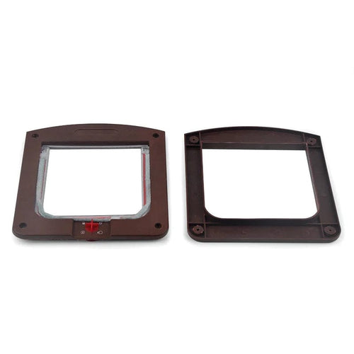 Planet Gates Brown Pet Dogs Cats Door New Safe Lockable Magnetic Screen Outdoor Window 4 Way Locking Gate House Enter Freely Fashion Pretty Garden