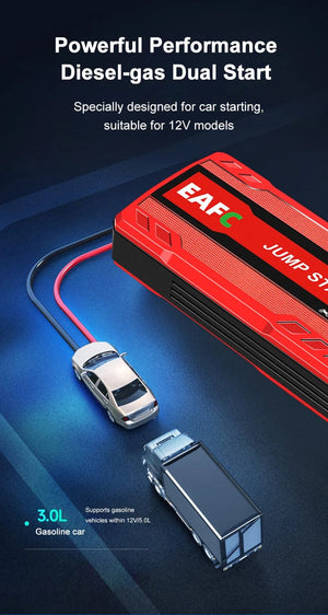 Planet Gates Brown / Poland Peak Current 600A Car Jump Starter Power Bank 12V Portable Car Battery Booster Charger Starting Device Petrol Diesel Car Starter