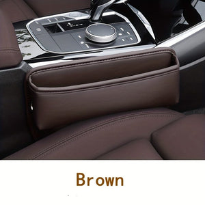 Planet Gates Brown Upgrade Your Car with a PU Leather Seat Gap Manager - Keep Your Belongings Secure & Organized!