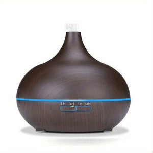 Planet Gates Brown Woodgrain Color 1pc Aroma Diffuser Essential Oil Large Room Office 550ml Wood Color USB Charge Essential Oil Diffusers Cool Mist Humidifier Super Quiet Ambient 7 Color LED Light Waterless Auto Off Aromatherapy Diffuser For Home Bedroom Gift