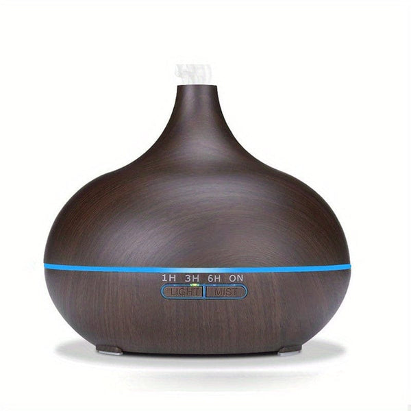 Planet Gates Brown Woodgrain Color 1pc Aroma Diffuser Essential Oil Large Room Office 550ml Wood Color USB Charge Essential Oil Diffusers Cool Mist Humidifier Super Quiet Ambient 7 Color LED Light Waterless Auto Off Aromatherapy Diffuser For Home Bedroom Gift