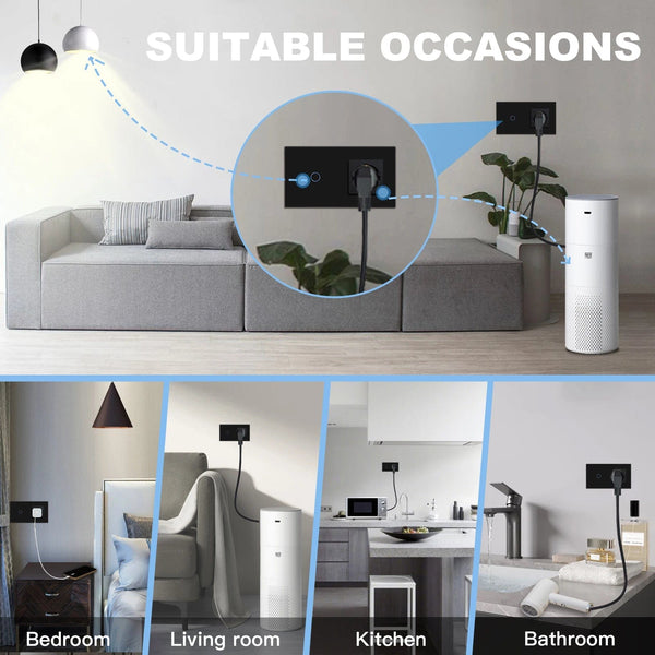 Planet Gates BSEED Touch Light Switch With EU USB Wall Sockets Black Wall Led Switches 1/2/3Gang 1Way Crystal Dark Blue Backlight Wall Switch