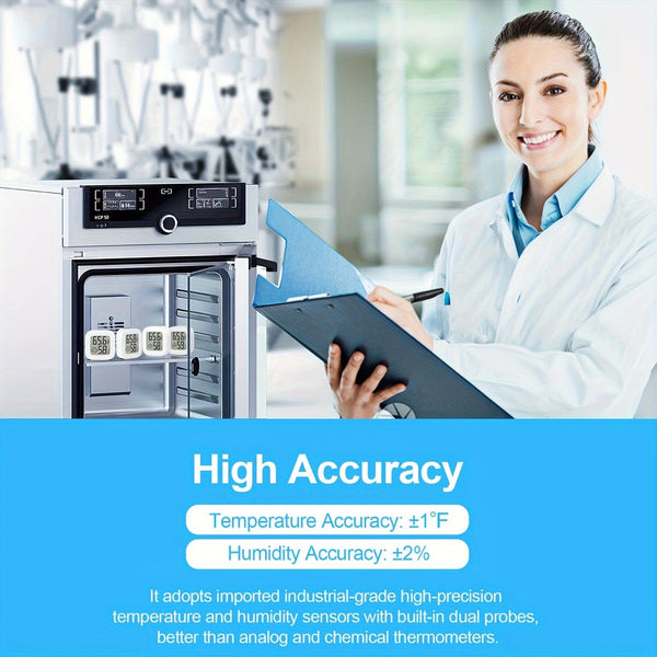 Planet Gates BT Thermometer 1pc Wireless Hygrometer Thermometer, Modern White Square Digital Thermometer For Home