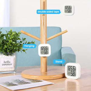 Planet Gates BT Thermometer 1pc Wireless Hygrometer Thermometer, Modern White Square Digital Thermometer For Home