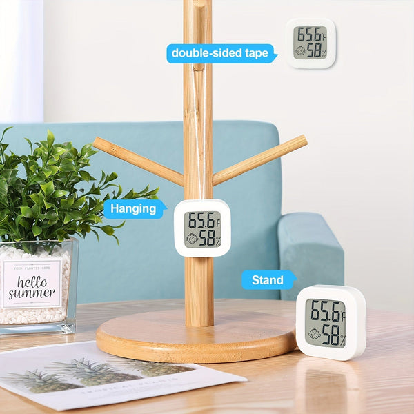 Planet Gates BT Thermometer 1pc Wireless Hygrometer Thermometer, Modern White Square Digital Thermometer For Home