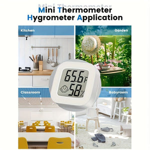 Planet Gates BT Thermometer 1pc Wireless Hygrometer Thermometer, Modern White Square Digital Thermometer For Home