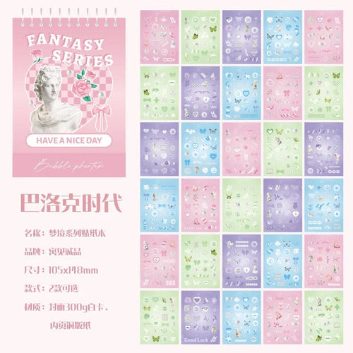 Planet Gates Bubble Phantom 30 Sheets Korean Style Premium Hologram Sticker Book Shiny Cute for Scrapbooking Journaling Photocard Decoration Toploader Deco