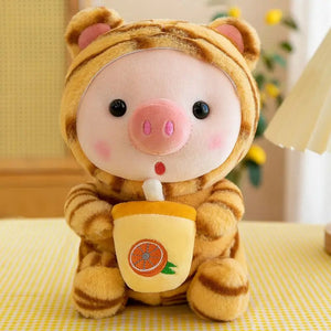 Planet Gates Bubble Pig Plush Toy Stuffed Animal Bunny Frog Unicorn Tiger Pillow Cup Milk Tea Boba Plushies Doll Birthday Gift Cuddly Baby