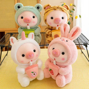 Planet Gates Bubble Pig Plush Toy Stuffed Animal Bunny Frog Unicorn Tiger Pillow Cup Milk Tea Boba Plushies Doll Birthday Gift Cuddly Baby
