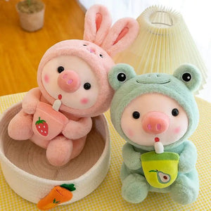 Planet Gates Bubble Pig Plush Toy Stuffed Animal Bunny Frog Unicorn Tiger Pillow Cup Milk Tea Boba Plushies Doll Birthday Gift Cuddly Baby