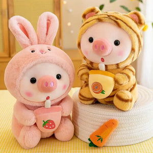 Planet Gates Bubble Pig Plush Toy Stuffed Animal Bunny Frog Unicorn Tiger Pillow Cup Milk Tea Boba Plushies Doll Birthday Gift Cuddly Baby