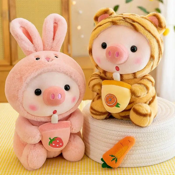 Planet Gates Bubble Pig Plush Toy Stuffed Animal Bunny Frog Unicorn Tiger Pillow Cup Milk Tea Boba Plushies Doll Birthday Gift Cuddly Baby