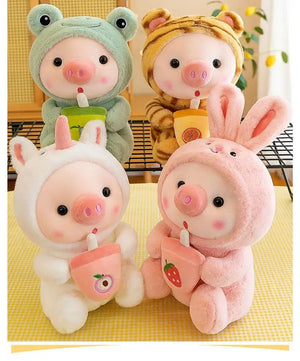 Planet Gates Bubble Pig Plush Toy Stuffed Animal Bunny Frog Unicorn Tiger Pillow Cup Milk Tea Boba Plushies Doll Birthday Gift Cuddly Baby