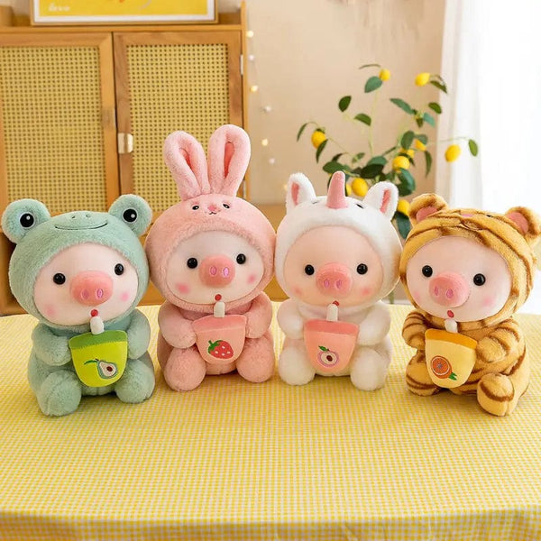Planet Gates Bubble Pig Plush Toy Stuffed Animal Bunny Frog Unicorn Tiger Pillow Cup Milk Tea Boba Plushies Doll Birthday Gift Cuddly Baby