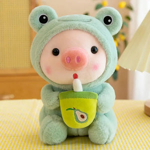 Planet Gates Bubble Pig Plush Toy Stuffed Animal Bunny Frog Unicorn Tiger Pillow Cup Milk Tea Boba Plushies Doll Birthday Gift Cuddly Baby