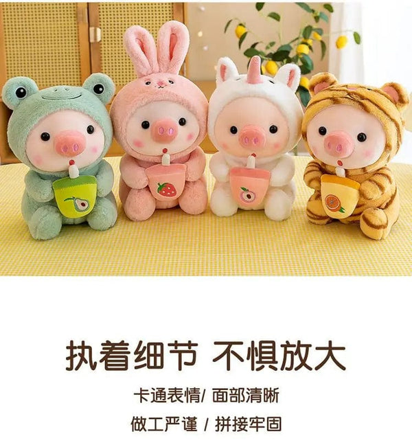 Planet Gates Bubble Pig Plush Toy Stuffed Animal Bunny Frog Unicorn Tiger Pillow Cup Milk Tea Boba Plushies Doll Birthday Gift Cuddly Baby