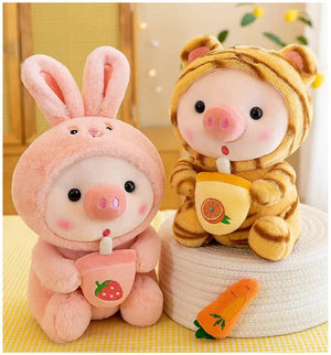 Planet Gates Bubble Pig Plush Toy Stuffed Animal Bunny Frog Unicorn Tiger Pillow Cup Milk Tea Boba Plushies Doll Birthday Gift Cuddly Baby