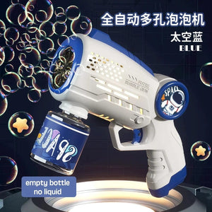 Planet Gates Bubbles 4 New Porous Astronaut Electric Bubble Gun Kid Toy Bubbles Machine Automatic Soap Blower with Light Summer Outdoor Party Games toy