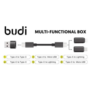 Planet Gates BUDI Multi-function Smart Adapter Card Storage Data Cable USB Box Universal Card Reader for iPhone USB Hub for Computer