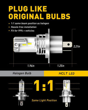Planet Gates Built-In Fan 2PCS / H11 H4 H7 H11 LED Headlight  H9 H8 9005 HB3 9006 HB4 Canbus 30000LM Plug&Play High Low Beam Motorcycle Bulb 6500K Car Lamp 12V 24V