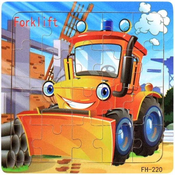 Planet Gates Bulldozer New 20 Piece Montessori 3d Puzzle Cartoon Animal Vehicle Jigsaw Wood Puzzle Game Early Learning Educational Toys For Children