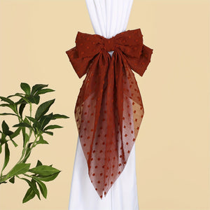 Planet Gates Burgundy 1pc Fabric Bow Decor Curtain Tieback, Metal Curtain Clip, Curtain Buckle For Home Decoration, Curtain Accessories