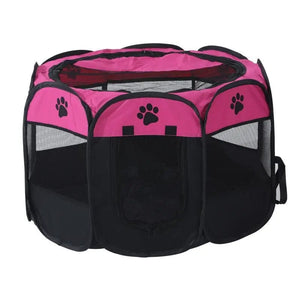 Planet Gates Burgundy / 73X73X43cm Cat Cage Dog Cage Portable Foldable Pet Octagonal Cage Maternity Kennel Simple Operation Fence Outdoor Camping Pet Tent
