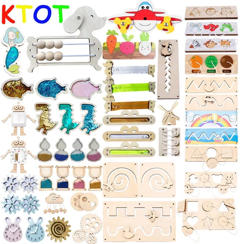 Planet Gates Busy Board Diy Material Accessories Montessori Teaching Aids Baby Early Education Learning Skill Toy Part Wooden Board Games