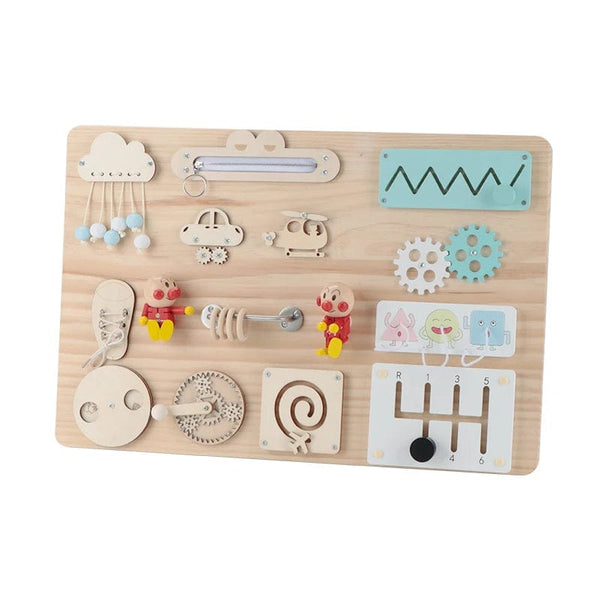 Planet Gates Busy Board Montessori Children DIY Parts Wood Toys Training Life Skill Lock Activity Board Accessories Kid Toddlers 1 Year Old