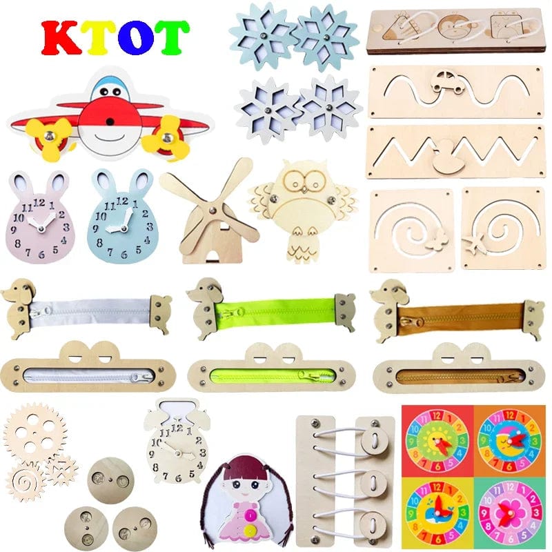 Planet Gates Busy Board Montessori DIY Wooden Accessories Early Education Toys Learning And Education Exercise Hand-On Ability Children's Toy