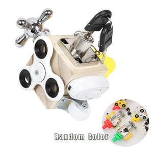 Planet Gates Busy Cube Kids Busy Cube Wooden Busy Block Montessori Educational Toys Hands-on Grasping Ability Training Lock Box Children Early Learning