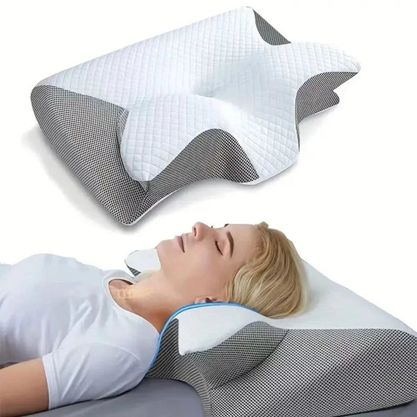 Planet Gates Butterfly Sleep Memory Neck Pillow Slow Rebound Comfortable Memory Foam Sleep Pillow Cervical Orthopedic Neck Massage Bed Pillow