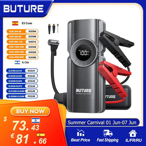 Planet Gates Buture 4 In 1 Jump Starter 150PSI Pump Air Compressor 20000mAh Power Bank 2500A Starting Device 15V Digital Tire Inflator