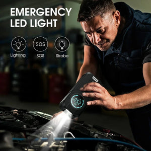 Planet Gates BUVAYE Car Jump Starter Air Pump Multi-function Air Compressor Convenient Tire Inflator Portable Battery Starter With EVA Bag