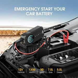 Planet Gates BUVAYE Car Jump Starter Air Pump Multi-function Air Compressor Convenient Tire Inflator Portable Battery Starter With EVA Bag