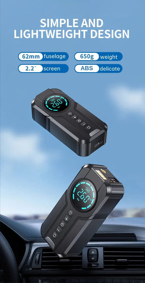 Planet Gates BUVAYE Car Jump Starter Air Pump Multi-function Air Compressor Convenient Tire Inflator Portable Battery Starter With EVA Bag