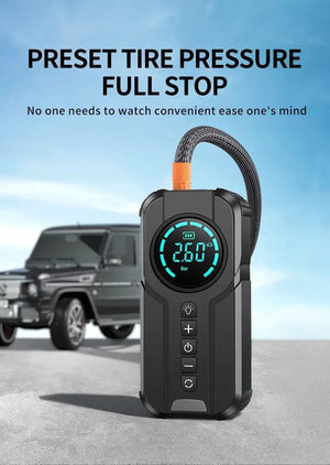 Planet Gates BUVAYE Car Jump Starter Air Pump Multi-function Air Compressor Convenient Tire Inflator Portable Battery Starter With EVA Bag
