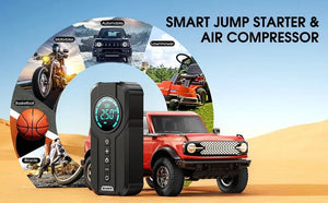 Planet Gates BUVAYE Car Jump Starter Air Pump Multi-function Air Compressor Convenient Tire Inflator Portable Battery Starter With EVA Bag
