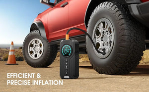 Planet Gates BUVAYE Car Jump Starter Air Pump Multi-function Air Compressor Convenient Tire Inflator Portable Battery Starter With EVA Bag